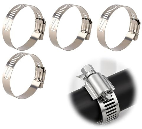 wilcractk Abrazaderas Metalicas Para Tubos Grandes de Acero Inoxidable 304 Tamaño 91 a 114 mm Color Plateado Pack de 4 Ajustables y Resistentes para Conductos de Gas o Aire