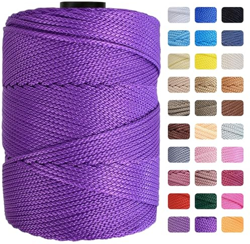 Maxee garn 4 mm x 200 m premium polyester makrame rep polypropylen garn för hantverk heminredning platsplatta axelväska handväska runner nappkedja 31 färg