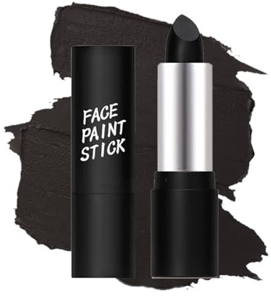 Black Cream-Blendable Face Body Paint Stick Non-Toxic Waterproof Halloween Face Paint Sticks, Eye Black Stick for Softball Football Baseball Sports Halloween Cosplay SFX Makeup