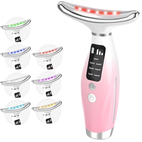 Face Massager, 3 Modes 7 Colors Anti-Wrinkle Face Toning Device with 45±5°C, Electric Facial & Neck Massager for Women
