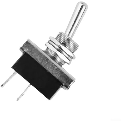 Interruptor de palanca de metal de 12 voltios y 25 A, SPST ON OFF, interruptor de movimiento resistente para panel de salpicadero automotriz con contactos plateados diseñado para agujeros de montaje
