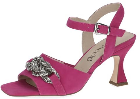 CAPRICE Damen Sandalen mit Absatz aus Leder mit Riemchen, Lila (Fuchsia Suede), 38 EU