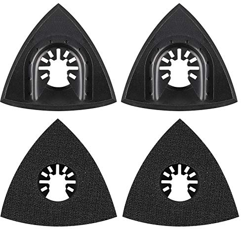 JIZZU Piastra di Levigatura Accessori, 4 Pezzi Piastra Strumenti di Levigatura 80mm, Piastra di Levigatura Utensile Multifunzione Utensili, per Legno, Metallo, Intonaco