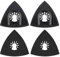 JIZZU 4pcs Delta Sanding Pads 80 mm Multi-Tool Accessories for Fixing Pad, Multi Tool Blade, Oscillating Tool Accessories for Worx Mikita Dewalt Power Tool, Worx Tool, Bosch Multi Tool