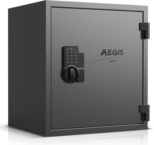 AEGIS Fireproof Safe, Safes for Home, 2.6 Cubic Feet Fire Safe Box with Digital Electronic Lock Keypad Romovable Shelf for Money Documents Jewelry Office