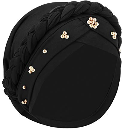 IPENNY Damen Elegante Kopftuch Turban Beanie Hat Bandana Haar Muslim Atmungsaktiv Sonnenschutz Chemo Kappe Haarverlust Islamischen Abaya Dubai Hidschab Stretch Stirnband Mütze KappeTied Head Wrap