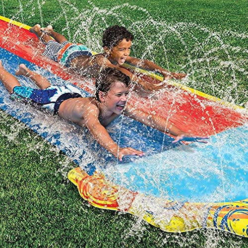 16ft Double Lane Water Slide for Kids - Inflatable Outdoor Slip and Slide with Sprinklers - Summer Pool Toy