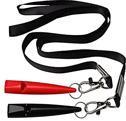 kuou 2 Pcs Professional Dog Whistle 210.5, Plastic Dog Training Whistles with Lanyard, High Pitch Dog Whistles for Recall Bark Control