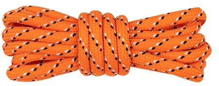 Lacets Kilter Premium Ronds en Corde Motif pour Chaussures de Marche, Randonnée, Travail, Extérieur, Mode, Chaussures de Trail et Baskets, orange/noir/blanc, 140cm - 55 inch (1 Pair)