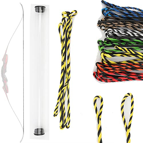 wolfman Torsion Flamande Tir à l'arc Cordes d'arc Recurve 40-67 Pouces 16 Brins Corde d'arc de Remplacement en Dyneema pour Arc Traditionnel Arc Recourbé Arc de Chasse Arc Long