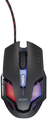 acer Nitro Gaming Mouse III: 6D Optical Gaming Mouse with High 125MHz Polling Rate | 7 Colorful Breathing Lights with LED Logo and Pattern | 6 Optional DPI Shifts (800-7200) | 6 Buttons