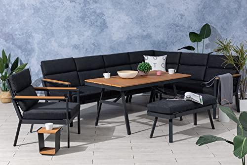 Gardissimo Hohe Dining Aluminium Eck Lounge Set Nara XL Rechts