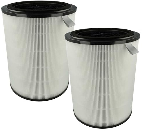 vhbw 2X Aktivkohlefilter kompatibel mit Philips 2000, AC2939, AC2958, 2000i, AC2936 Luftreiniger - Luftfilter Schwarz Weiß