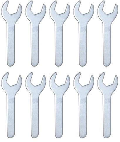 QUARKZMAN 10 stycken små skiftnycklar, öppen ringnyckel 22 x 126 x 2,8 mm metrisk skiftnyckel U-formad enkel supertunn platt huvud förzinkningsnyckel för reparation