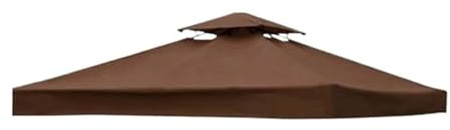 Toldo de repuesto para pabellón para exteriores, cubierta gruesa de protección UV para patio, jardín, terraza, toldo color café, refugio impermeable duradero