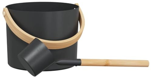 Solivagant Ensemble d'accessoires de Sauna 2 pcs Noir,(1.4 KG)