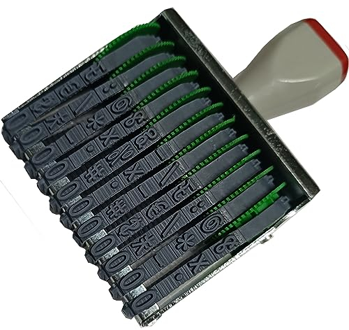 zeng 11-Stellig Ziffernstempel,7 mm Gummi-Nummerierungsstempel,austauschbar (0-9)10 Ziffern Zahlen Nummerierungsstempel für Büro Geschäft rotierende Stempel mehrfarbig