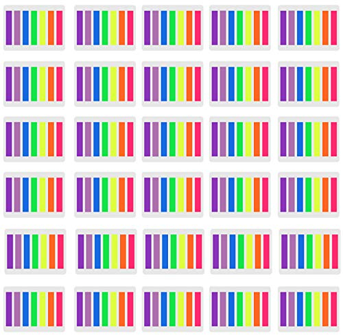 SIQUK 4200 Stücke Flaggen Tabs Farbige Seite Marker Sticky Index Tabs Neon Hinweis Tabs Seite Flaggen, 30 Sätze 7 Farben