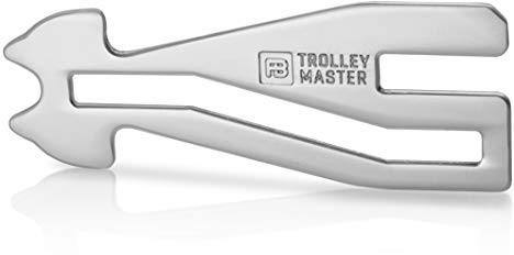 FABACH Trolley Master,Extractor de carro de la compra para todos los carros de la compra,Abre sistemas de carga frontal y de cajón lateral,Ficha de carro de la compra extraíble con llavero de metal