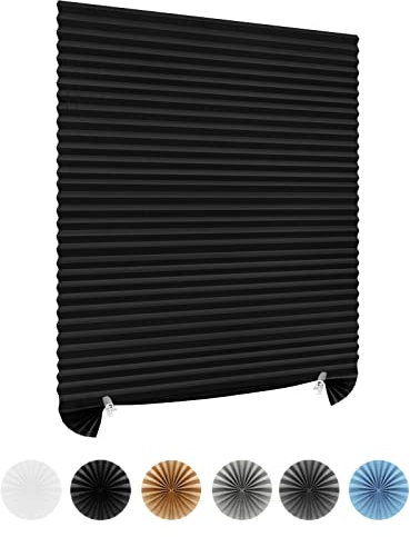 No Drill Blinds Non-woven Fabric Cut to Size Blackout Thermal Easy Fit Self Adhesive Stick On Pleated Temporary Shades Clip In Paper Blinds for Windows Patio Doors Kitchen Bathroom Bedroom