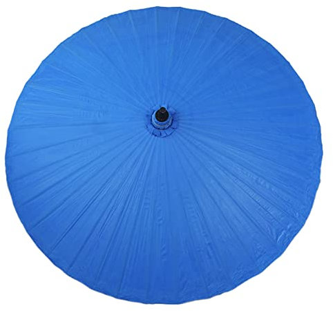 YFZNWHX Parasol De Jardin Vintage, Parapluie Rond en Toile Cirée Fait À La Main, Parapluie De Plage Extérieur Portable, 2M, Tige en Bambou, Ombrelle, Protection Contre La Pluie