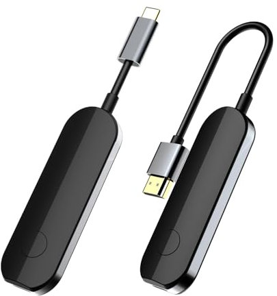 dibdib Kabelloser HDMI-Sender und -Empfänger, kabelloser HDMI-Display-Dongle-Adapter, 1080P HD für Streaming von Video Audio von Laptop PC auf HDTV Projektor, Weder Einrichtung noch App erforderlich