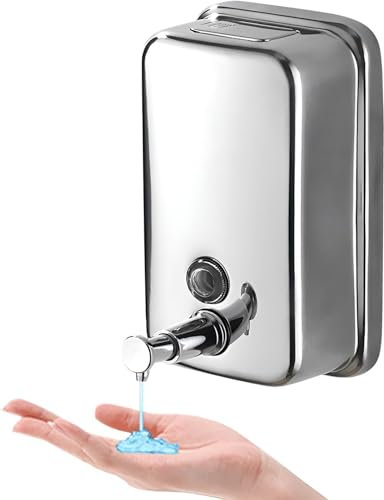 Accmuzzy Dispenser Sapone Bagnoa Muro,disinfettante mani,800 ml Dispenser Sapone Liquido, Durevole Distributore Sapone Mani Parete per Bagno Commerciale e Cucina