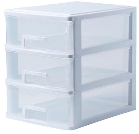 Cajones de almacenamiento, cajones organizadores de cosméticos, cajón organizador de archivos, cajón de encimera, torre de cajones, cajón de 3 niveles, diseño transparente, estructura que ahorra