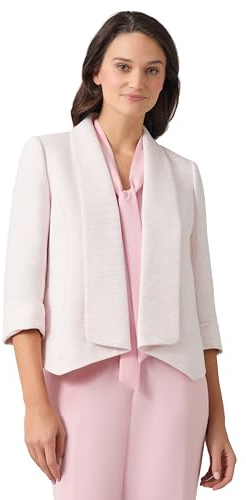 Kasper Women's Boucle Knit Stripe Drape Nk Cardigan JKT Blazer, Tutu Pink Multi, 14