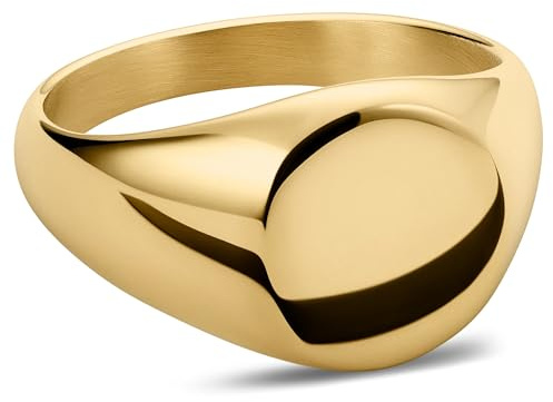 Lucleon Anillo con sello de masón en tono dorado para hombre, joyería elegante, anillos de oro de acero inoxidable, anillo de boda para él, 55mm, Metal, Sin piedras preciosas