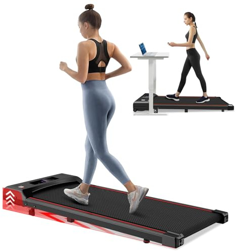 Tapis de Course Tapis de Marche Inclinable, 3.0HP Walking Pad avec Télécommande et LED, Vitesse Réglable 1-6 KM/H Tapis De Marche Compact pour Le Bureau et la Maison