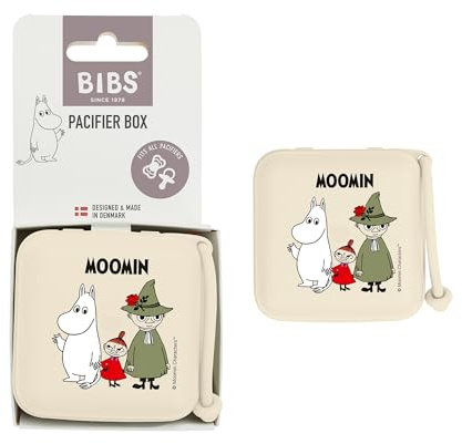 Moomin x BIBS Dummy Box, Steriliser Case, Clean & Travel-Friendly, Ivory | Holds Up to 3 Dummies | Steriliser Case | BPA-Free Food-Grade Material | Easy Access