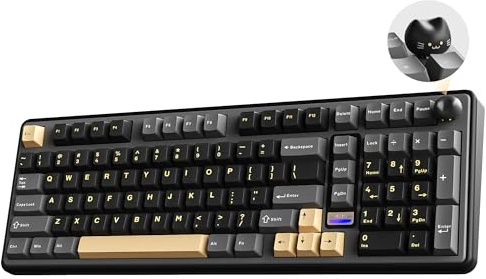 YUNZII B98 PRO Tastiera Meccanica Gaming Senza Fili (Nero, Milk V2)