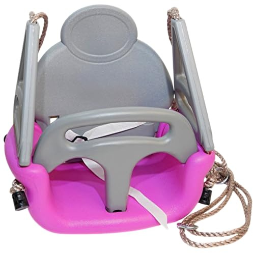 3-i-1 babygungstol rosa/grå, höjdjusterbar, väderbeständig, upp till 35 kg, för barn från 18 månader, gunga med ryggstöd, avtagbar, 46 x 40 x 30 cm