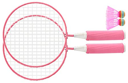 Sorandy Barn Badmintonracket Set Stort Mesh Anti-Slip Handtag för Barn Sport Lek Komplett Set med 2 Racketar och 2 Bollar