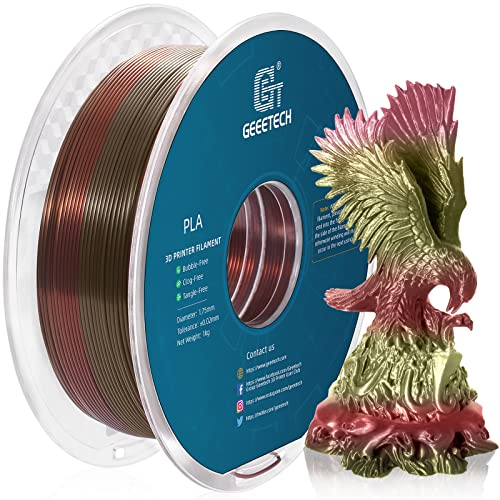 Geeetech PLA-Filament 1,75 mm Mehrfarbig 3D-Printer PLA-Filament 1 kg Spool, Silk Bronze Rainbow