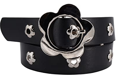 EANAGO Kindergürtel Mädchen mit Blumen-Schnalle, verstellbarer Kinder-Gürtel 52-67 cm, modisch & robust, Geschenk für 3-12 Jahre, passt Jeans & Röcke, Mädchengürtel