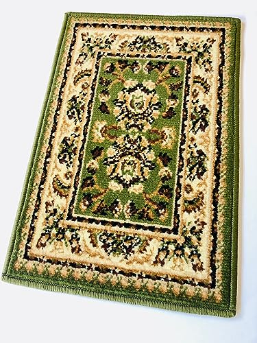 110x60 cm Teppich Fußmatte Orientteppich orientalisches Muster gewebt Grün