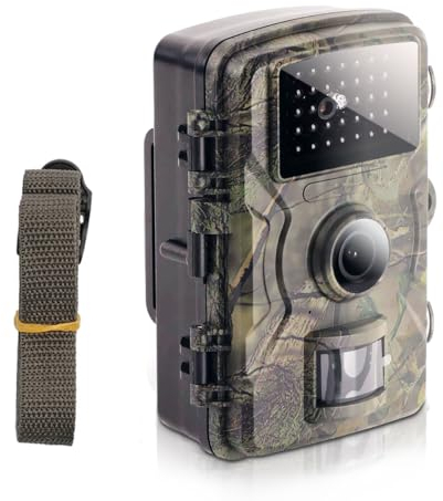 plplaaoo Mini Wildkamera,2.0-Zoll-Tft-Hd-Display 1920 X 1080p,0.8s Trigger Geschwindigkeit Bewegung Aktiviert, Super Nachtsicht Mit Jagdkamera, Ip66 Wasserdicht für Wildtiere Jagd Deer