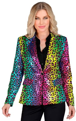 W WIDMANN MILANO Party Fashion - blazer de lentejuelas para mujer, chaqueta brillante, ideal para Carnaval, festivales y fiestas temáticas