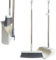 Roellgs Broom Dustpan Set with Comb Teeth Windproof Vertical Long-Handled Broom kit for Household Cleaning and Sweeping (Rectangular Dustpan)