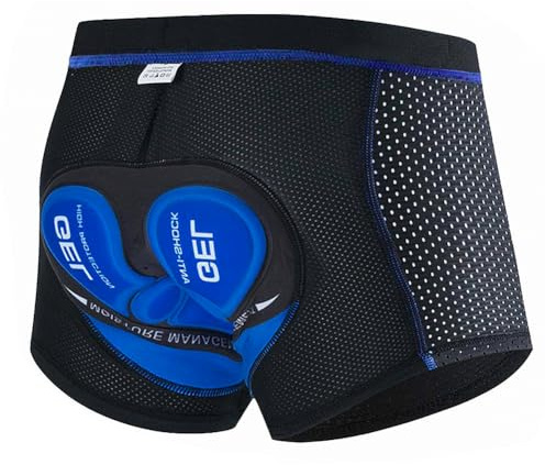 NuCamper Calzoncillos Ciclismo para Hombre Acolchados con elástico 5D Gel Acolchado de Asiento a Prueba de Golpes de Secado rápido Transpirable Calzoncillos