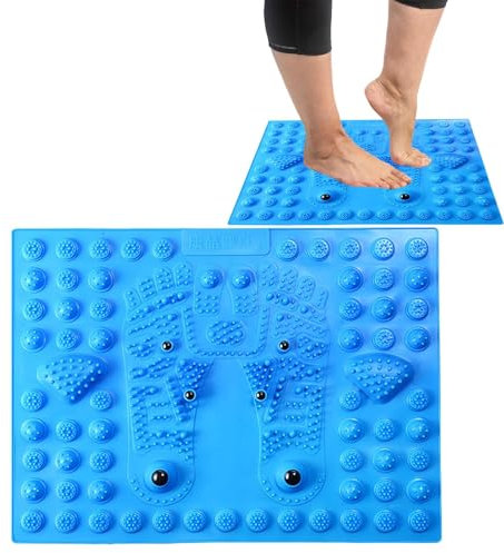 Tappetino per massaggio ai piedi, tappetino per riflessologia, tappetino per riflessologia plantare, tappetino pieghevole per rilassamento, comfort, uso domestico e in viaggio, 39 x 29 cm