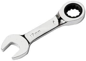 Fymlok mun-ringnyckel 1 st 72 tandad nyckel med kort handtag CRV Quick Open reversibel ringmunnyckel stubby skruvnyckel bilreparationsverktyg 8–19 mm gaffelringsnyckel set (10 mm)