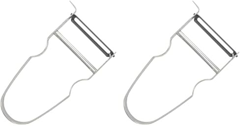 Fackelmann 36122 Rasoir à légumes Castor, éplucheur, éplucheur à légumes, épluche légumes, Acier Inoxydable, Gris, 10,8 x 5,2 cm (Lot de 2)