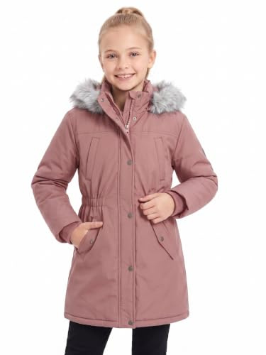 SOLOCOTE Manteau hiver pour filles imperméable veste de ski épaisse à capuche en duvet synthétique long parka pour enfants