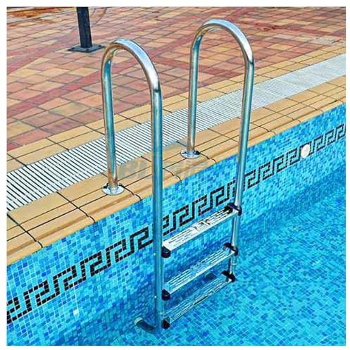 Poolstege ovanför marken med ledstänger, snabb installationsbas, stöder upp till 250 kg, perfekt för inomhus- och utomhuspooler