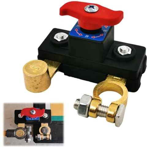 Interruttore Stacca Batteria 100A 12V/24V,Car Battery Power Cut Off Switch,Battery Separator Switch,con Corrente di Picco 1000A,Interruttore Staccabatteria per Auto,per Barche Marine,Caravan