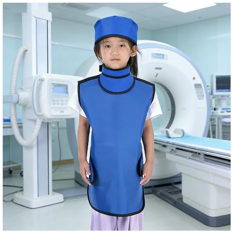 JCWGLY Delantal de Plomo Traje De Plomo para Niños De Rayos X De 0,5 Mmpb, Juego De 3 Piezas, Delantal De Plomo con Cuello De Protección Tiroidea Y Tapa para Protección contra La Radiación