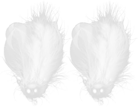 CIMAXIC Barrettes à Cheveux Mariage en Plume Blanche Décorations en Perles, Légères et Artisanat Détaillé, pour Cérémonie ou Bal